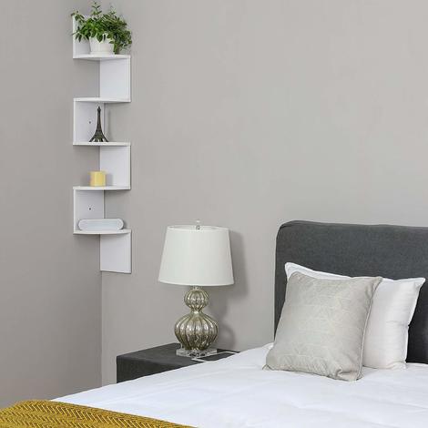 5-Tier Wall Mount Corner Shelves for Bedroom